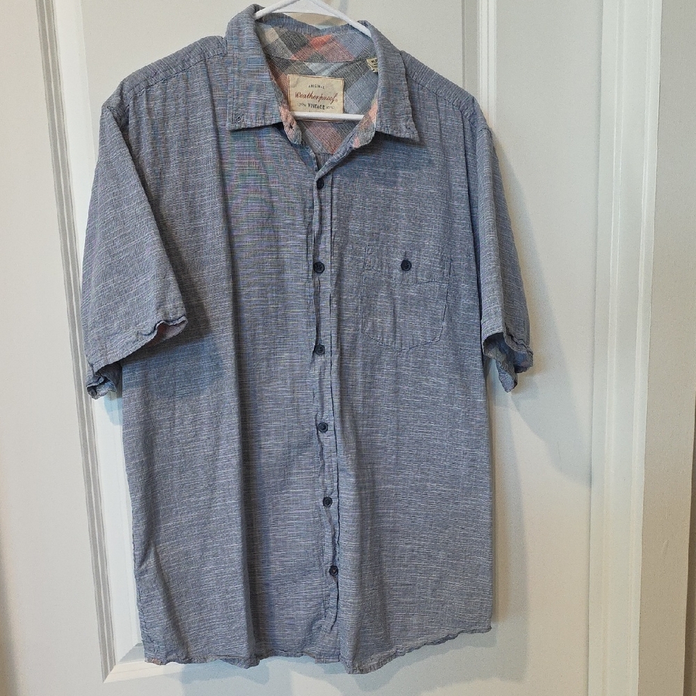Kirkland Signature Men's Blue Casual Button Down Shirt